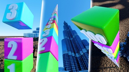 Number blocks 1 to 100 with Burj Khalifa