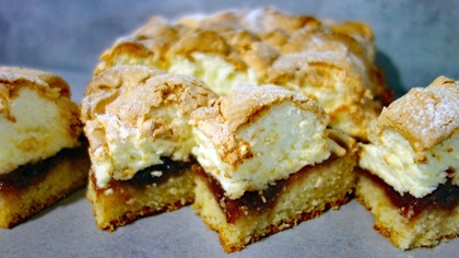 Ciasto Radość Dzieciństwa.  Zapomniany przepis na ciasto z dżemem i pianką budyniową!