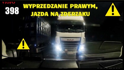Wyprzedzanie prawym pasem - tiry i ich zakazy