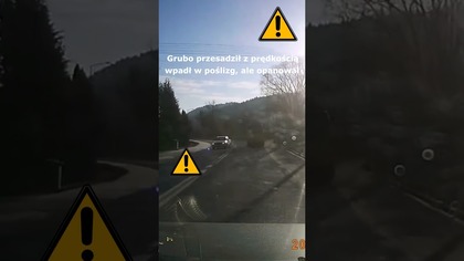 Grubo przesadził z prędkością, wpadł w poślizg, ale opanował #shorts #rikordwidjo