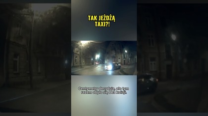 Taxi ścina zakręt  O włos od kolizji! Jak jeżdżą taxi? #polskiekierowcy #taxi