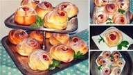 DROŻDŻOWE RÓŻYCZKI Z TRUSKAWKAMI