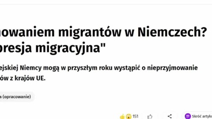 Presja migracyjna w Polsce? Analiza Onetu i Niemiec #shorts