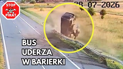 Wypadek busa na autostradzie A1.  STOP PIRAT