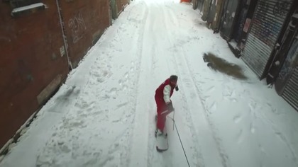 Snowboarding na ulicach Nowego Jorku 