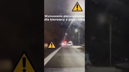Wymuszenie pierwszeństwa dla kierowcy z przyczepą #shorts #rikordwidjo