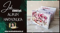 Zima na różowo  album harmonijka - Pink Winter Accordion Mini Album