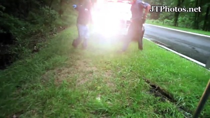 Lamborghini Gallardo Spyder flips over and wrecks
