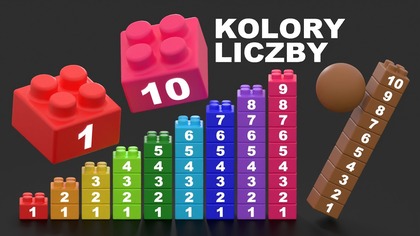 Nauka liczb i kolorow z teczowa wieza z klockow