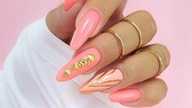 JEWELRY neon coral nails / Allepaznokcie NTN PREMIUM