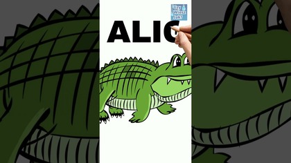 Zwierzęta dla dzieci w dżungli aligator rysowanie