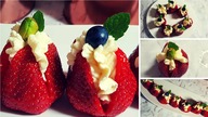 TRUSKAWKI Z BITĄ ŚMIETANĄ I SERKIEM MASCARPONE -MINI DESER