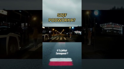  Wchodzi na czerwonym i blokuje auta Szef podwórka?  #czerwone #pieszy #droga #kierowcy