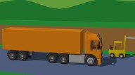 Supplier Truck | Orange Truck logistics and Yellow Fork Lift Truck | Cartoon Animation