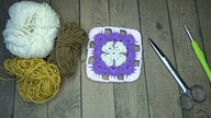 Kwadrat na szydełku, Crochet square.  prosty wzór szydełkowy #281