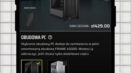 Zbuduj swoją obudowę PC  Corsair FRAME Configurator