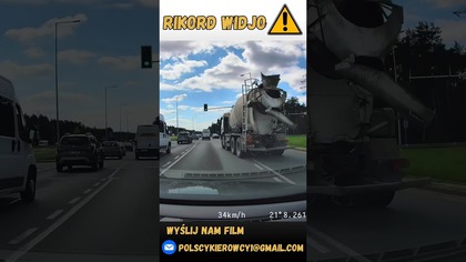 Nawaliło betonu do głowy #polscykierowcy #dashcam #polska #shorts #viral #beton