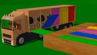 learning colors - Baby-carriage Jumps into the Pool with Paint | cartoon animation for kids