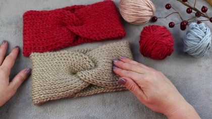 Opaska na szydełku.  Technika tunezyjska.