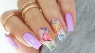 Watercolor colorful valentines balloon nails art tutorial / Cuccio Polska /Stardoro Nails