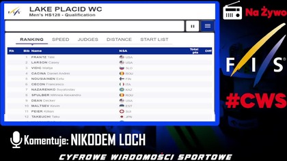 NIEDZIELNE SKOKI W LAKE PLACID - PUCHAR ŚWIATA NA ŻYWO ZACZYNAMY O 14:40 .