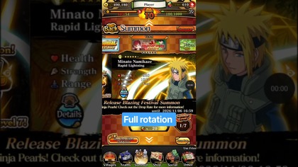 MINATO NAMIKAZE SUMMON NARUTO BLAZING REVIVAL FULL ROTATION