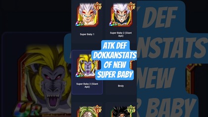 DAMAGE & DEF SUPER BABY STR UR IN DRAGONBALL Z DOKKAN BATTLE dokkanstats