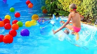Swimming pool for kids, Fun kids with balls , Colors learning | CzyWieszJak