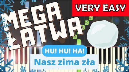  Hu hu ha Nasza zima zła - Piano Tutorial (MEGA ŁATWA wersja)  NUTY W OPISIE 