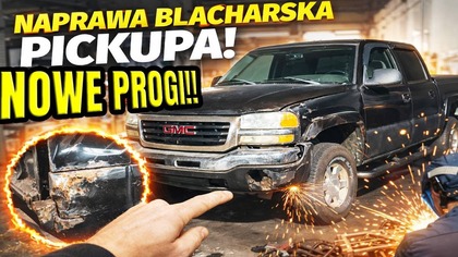 PICKUP GMC DOSTAJE NOWE PROGI, WYCIĄGAM URWANE ŚRUBY KOLEKTORA, MŁOTKOWANIE RAMY