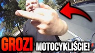 MĘŻCZYZNA ATAKUJE MOTOCYKLISTĘ! - GŁUPI, AGRESYWNI I SZALENI LUDZIE VS MOTOCYKLIŚCI!