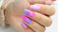 Violet and neon powder stamping / Stardoro