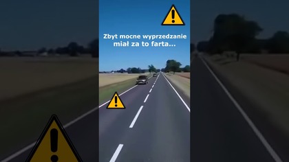 Zbyt mocne wyprzedzanie, miał kierowca farta #shorts #rikordwidjo