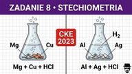 ZADANIE 8 CKE 2023 PRÓBNA | STECHIOMETRIA | Przygotowano dwa zestawy laboratoryjne umożliwiające...