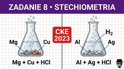 ZADANIE 8 CKE 2023 PRÓBNA | STECHIOMETRIA | Przygotowano dwa zestawy laboratoryjne umożliwiające...