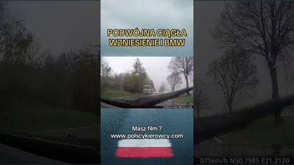  Podwójna ciągła, wzniesienie a BMW leci w ciemno!  #droga #bmw #wyprzedzanie #shorts