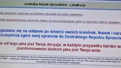 Materiał do przemyślenie o pobieraniu narządów do transplantacji