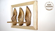 Nietypowy wieszak ze starych kopyt szewskich | Unusual coat rack with antique shoemaker hooves