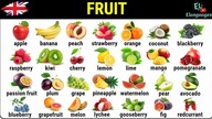 Fruit vocabulary in English with pictures | Fruits names list