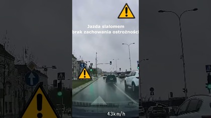 Kierowca jedzie slalomem! Brak zachowania ostrożności #shorts #rikordwidjo #polscykierowcy