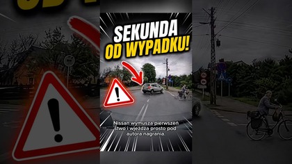 Sekundy od zderzenia  Kierowca Nissana mocno zaskoczył autora #polskiekierowcy #dashcam