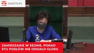 Awantura w Sejmie.  Ponad stu posłów nie oddało głosu, Witek: Za szybko czytam