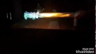 Miotacz ognia szklana tuba. Spalanie gazu w szklanej tubie. Flammenwerfer Flame thrower Glass