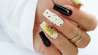 Autumn sunflower nails art tutorial / Elisium Nails