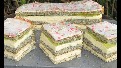 Ciasto makowo cytrynowe, makowiec z kremem cytrynowym, pyszne, łatwe i efektowne 