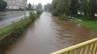 Rzeka Zadrna - ul. Kościuszki Kamienna G&oacute;ra godz. 14:13, 14.09.24 r.