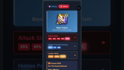 LR INT SS GOHAN GOTEN POSSESSED & SEZA AGL LR MAJIN VEGETA ATTACK DEF STATS DOKKANSTATS
