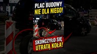 Plac budowy wygrał z autem.   #kolizja #kierowca #drogi #shorts