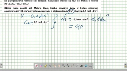 Do przygotowania roztworu soli żelaza(II) najczęściej stosuje się tzw.  s&oacute;l Mohra o wzorze (NH4)2SO4&middot;FeSO4&middot;6H2O.  ZADANIE 53 CKE 
