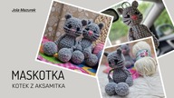 Maskotka kotek z aksamitka.